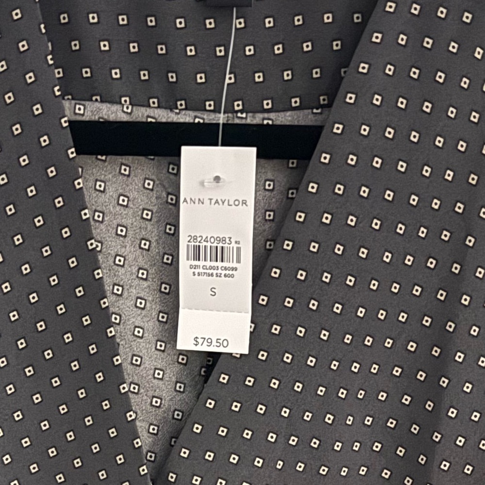 Ann Taylor Gray Polka Dot Blouse